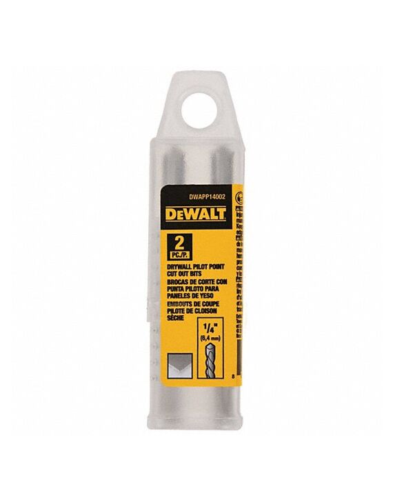 1/4" Dewalt Drywall Pilot Point Tip Cut-Out Bit 2-Pack