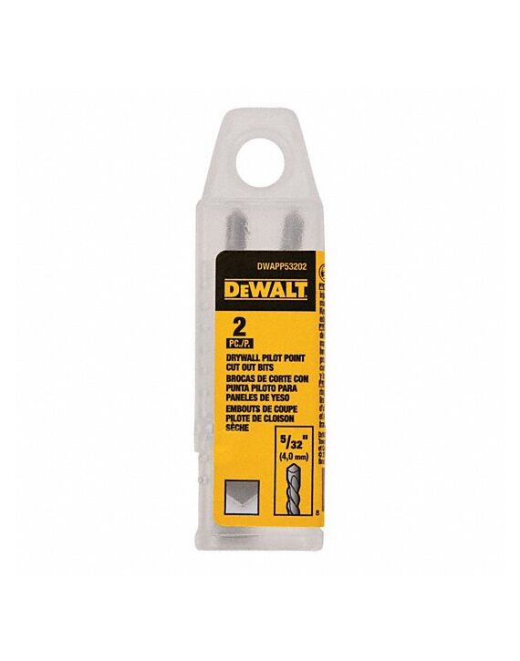 5/32" Dewalt Drywall Pilot Point Tip Cut-Out Bit 2-Pack