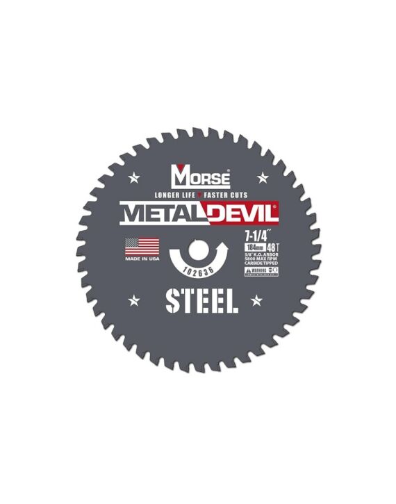 CSM7254858FSC 7-1/4 x 48T Metal Devil® Steel Cutting Circular Saw Blade, 5/8 Arbor