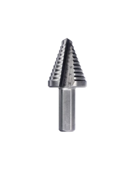 3/16 to 7/8 by 16ths Step Drill Bit 3/8 Shank