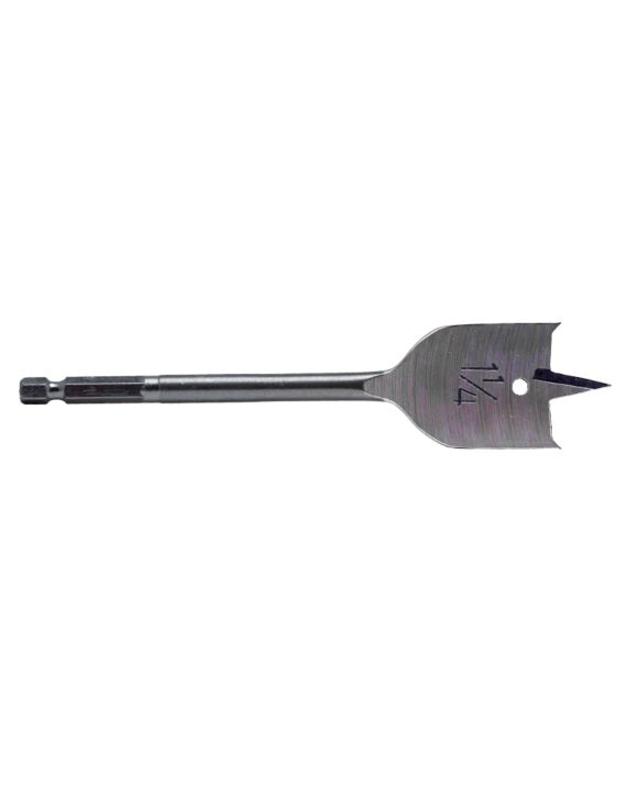 1-1/4 x 6 Spade Bit for Wood 1/4 Hex Shank