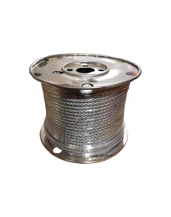 3/8 Aircraft Cable 7 x 19 Strand Galvanized 250 Ft/Roll SOLD PER FOOT