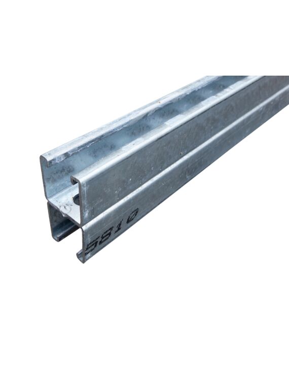 1-5/8 x 10ft Double Back (3-1/4 Overall) Strut Channel Pre-Galvanized 12ga Short Slot - 25/Bundle
