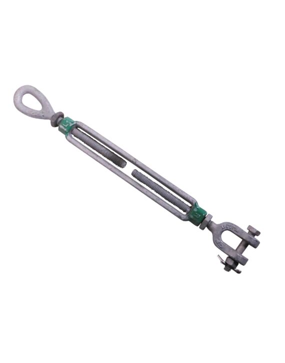 G-6315 3/8 x 6 Green Pin Eye & Jaw Turnbuckle Galvanized WLL .54T