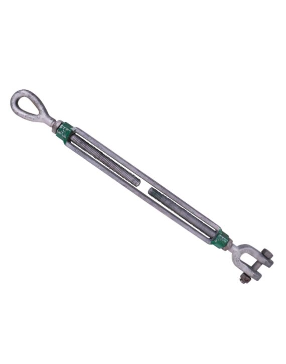 G-6315 5/8 x 12 Green Pin Eye & Jaw Turnbuckle Galvanized WLL 1.59T