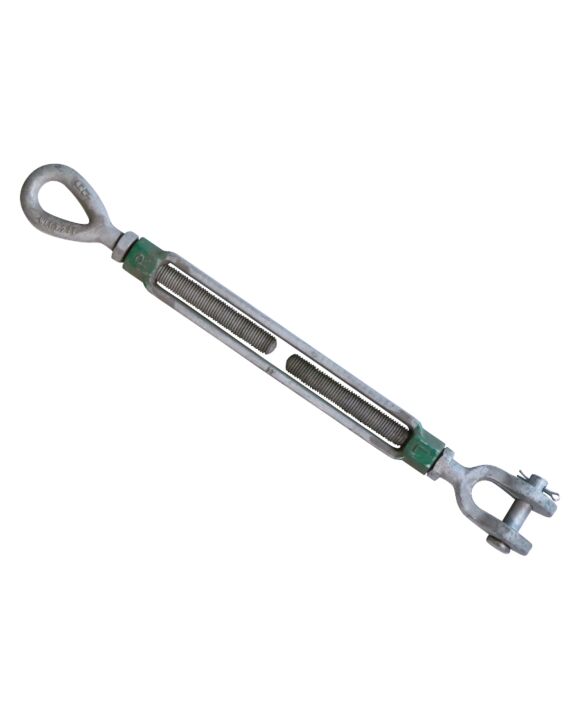 G-6315 7/8 x 12 Green Pin Eye & Jaw Turnbuckle Galvanized WLL 3.27T
