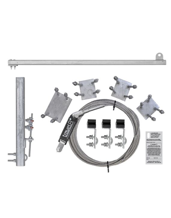 300ft Ladder Mount Safety Climb System HDG with Stainless Cable with 60 Top Bracket"