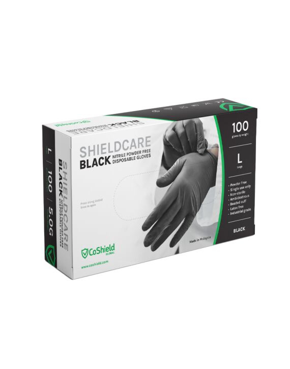 Small Black 5 Mil Nitrile Industrial Disposable Gloves Non-Medical Use (100 Pc Box) - 10Bx/Ctn