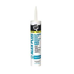 DAP 18071 Clear Alex Plus Acrylic Latex Caulk Plus Silicone 10.1oz Tube - 12/Case