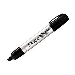 Sharpie King Size Black Permanent Marker Chisel Tip - Carded - 6/Box