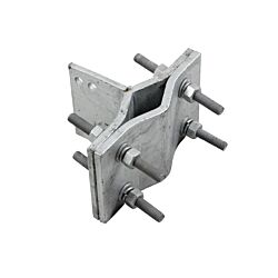 2in to 4in Round Leg Safety Climb Bracket Top or Bottom Galvanized ASSEMBLED WITH HARDWARE