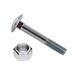 3/8-16 x 1-1/4 Carriage Bolt/Nut Zinc ** 125/Box ** 750/Case **