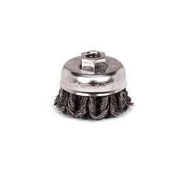 2-3/4 x 5/8-11 Wire Knot Cup Brush .020 Carbon Steel 1/Clamshell - 10/Box - 50/Ctn
