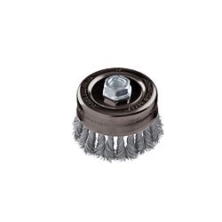 4" x 5/8-11 Wire Knot Cup Brush .020 Carbon Steel 1/Clamshell - 5/Box - 20/Ctn