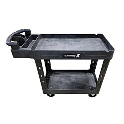 41″ x 17″ 2-Shelf Narrow Service Cart with V-Cut (500 lb Capacity)