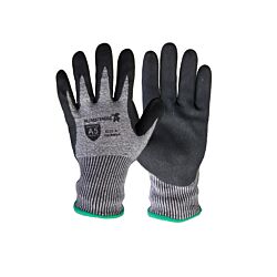 ANSI A5 Cut Resistant HPPE Fiber Cored Seamless Knit Glove 13ga, Sand Finish Nitrile Palm & Fingers, Size X-Large 12/Pack - 120/Case