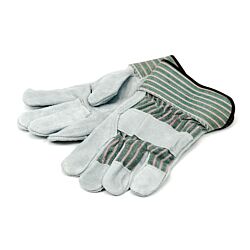 GL1001WL Striped Fabric Premium Cowhide Leather Palm Work Glove Large 12/Pack - 120/Case