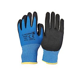 Blue General Use Seamless Knit Glove 13ga, Sand Finish Nitrile Palm & Fingers, Size Medium 12/Pack - 120/Case
