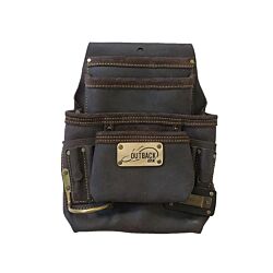 OX Pro 10-Pocket Tool/Fastener Pouch, Oil-Tanned Leather