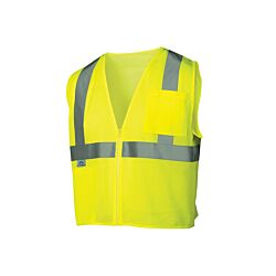 RVZ21 X-Large Class 2 Mesh Safety Vest Lime w/Pocket