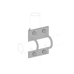 2-3/8 x 2-3/8 Crossover Plate Assembly Galvanized with Hardware