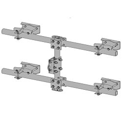 Face Mount Head Bracket Assembly - Round Leg assembled dims: 60"x40"