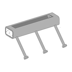 12" HSS Tube Embeds with (3) 45 Degree 5" Studs