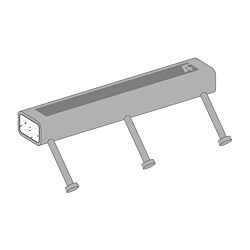 16" HSS Tube Embeds with (3) 45 Degree 4" Studs