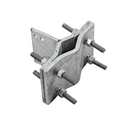 4in to 8in Round Leg Safety Climb Bracket Top and Bottom Galvanized ASSEMBLED WITH HARDWARE