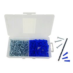 8-10 x 1 Conical Plastic Anchor Kit (100 Anchors, 100 Screws, & 1 Drill Bit)