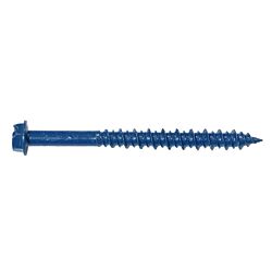 3/16 x 2-1/4 Hex Washer Head Concrete Screw Blue 100/Box - 1500/Ctn