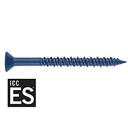 1/4 x 4 XCS-F Flat Head Torx Drive (T30) Blue Concrete Screw, ICC Approved for Cracked/Uncracked Concrete 100/Box - 500/Ctn