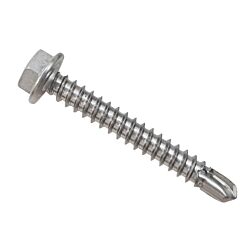 14 x 1-1/2 Hex Washer Head Self Drilling Screw Gr 410 Stainless Steel 250/Box