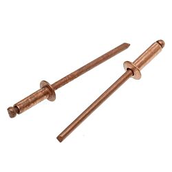 1/8 44 Blind Rivet Copper Barrel / Copper Plated Steel Mandrel (Grip Range: 0.188" - 0.250") 100/Box