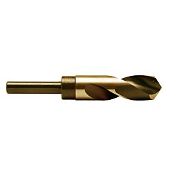 7/8 Jobber Drill Bit Gold (1/2" Shank) Tin-Coated 135 Degree Split Point 1/Pack