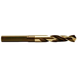 9/16 Jobber Drill Bit Gold (1/2" Shank) Tin-Coated 135 Degree Split Point 1/Pack