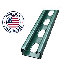 13/16 x 10ft Strut Channel Green 14ga Short Slot, Domestic - 50/Bundle