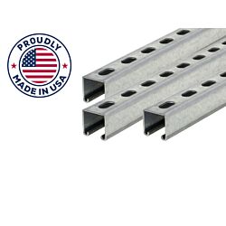 1-5/8 x 20ft Strut Channel Hot Dip Galvanized 12ga Short Slot, Domestic - 25/Bundle