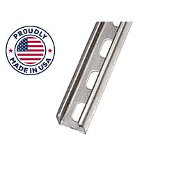 13/16 x 10ft Strut Channel Gr 304 Stainless Steel 14ga Short Slot, Domestic - 50/Bundle