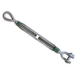 G-6315 7/8 x 12 Green Pin Eye & Jaw Turnbuckle Galvanized WLL 3.27T