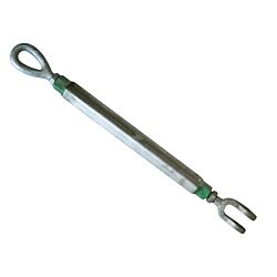 G-6315 1 x 18 Green Pin Eye & Jaw Turnbuckle Galvanized WLL 4.54T