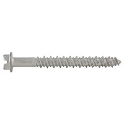 1/4 x 1-3/4 Hex Washer Head Concrete Screw Gr 410 Stainless Steel Silver Galvanized 100/Box