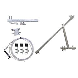 30ft Ladder Mount Safety Climb System HDG with Galvanized Cable and Curved Mount