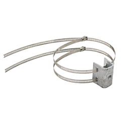 Hose Clamp Style Intermediate Bracket for 2 to 12in Round Leg Safety Climb Galvanized
